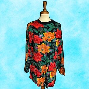 🌈 Cute Vintage Floral Embroidered Long Sleeve Top